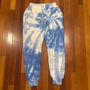 Roller Rabbit Blue and White Tie-Dye Joggers